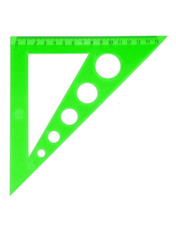 Набор средний: линейка 20см, угольники 16см и 10см, трансп-р 10см,цветасс.