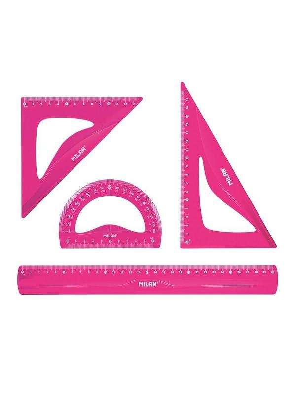 Milan Набор чертежный большой Flex & resistant цвет розовый
