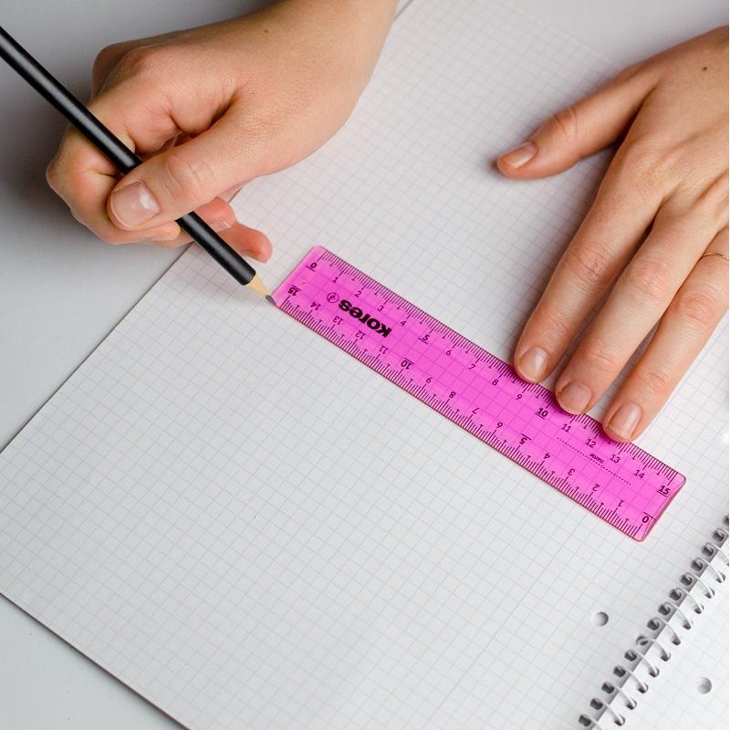 Набор черт. принад. Kores: лин.15см, два треуг 60и45 град-12см, трансп 10см