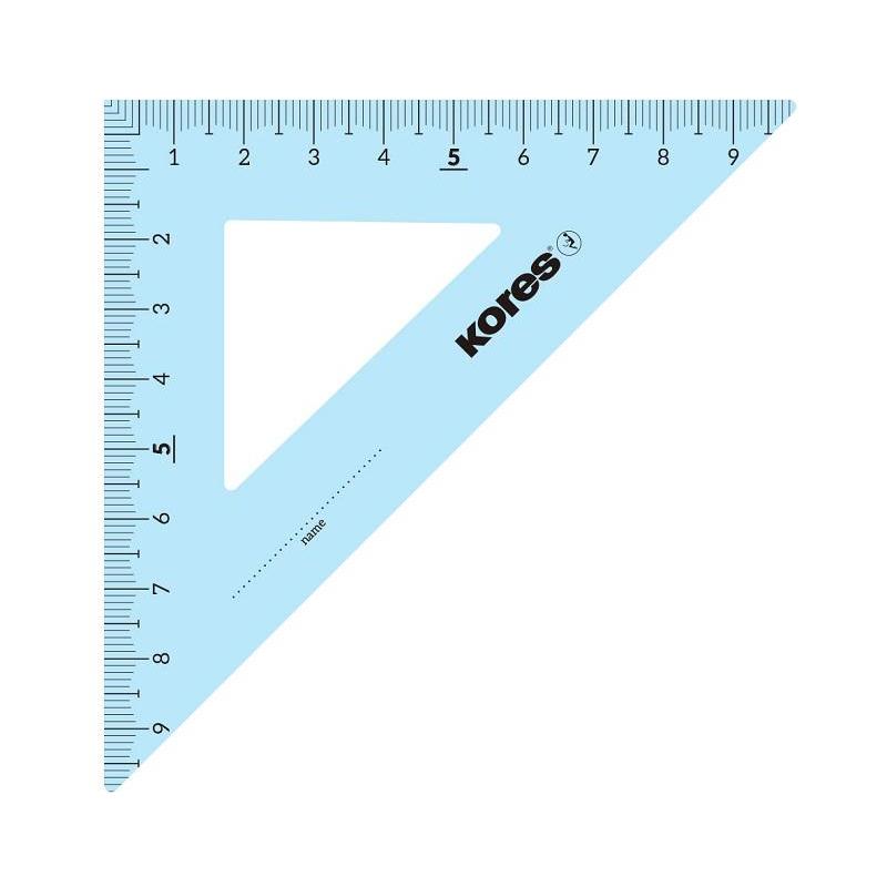 Набор черт. принад. Kores: лин.15см, два треуг 60и45 град-12см, трансп 10см