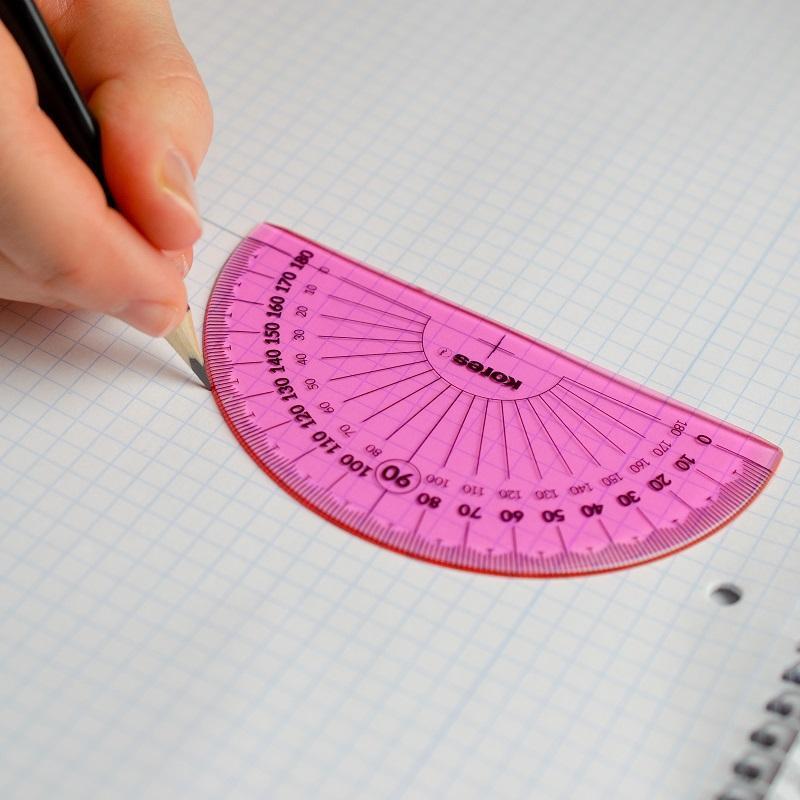 Набор черт. принад. Kores: лин.15см, два треуг 60и45 град-12см, трансп 10см