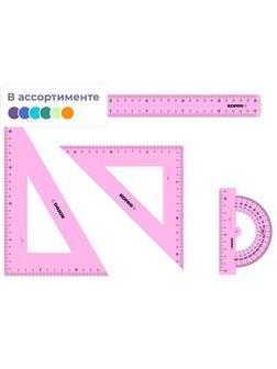 Набор черт. принад. Kores: лин.30см, два треуг 60и45 град-21см, трансп 12см