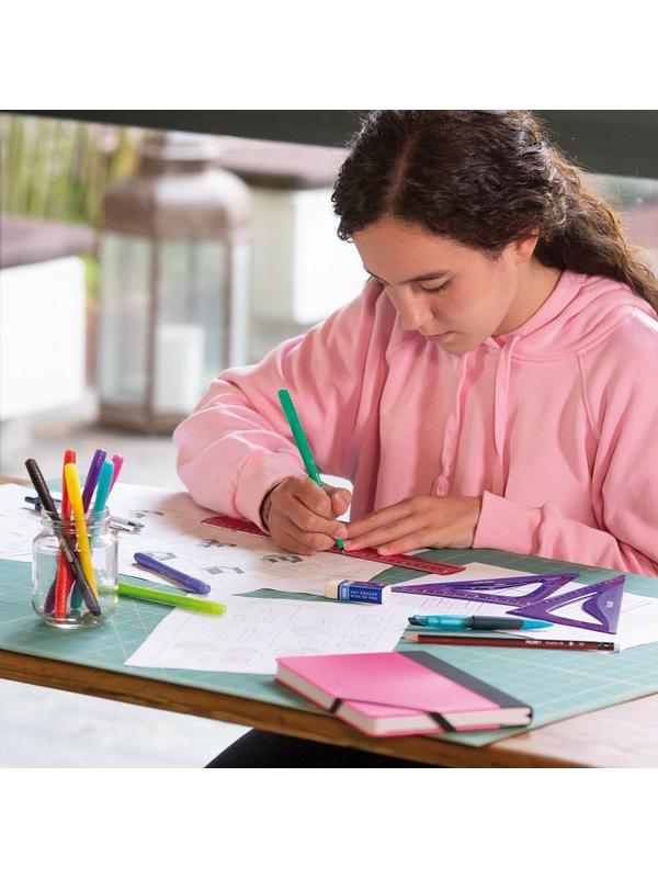 Набор Milan для черчения:линейка 30см, 2треуг(45град,30град),транспорт, жел