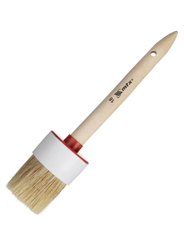 Кисть круглая №18/60 мм натуральная щетина, деревянная ручка MTX 82088