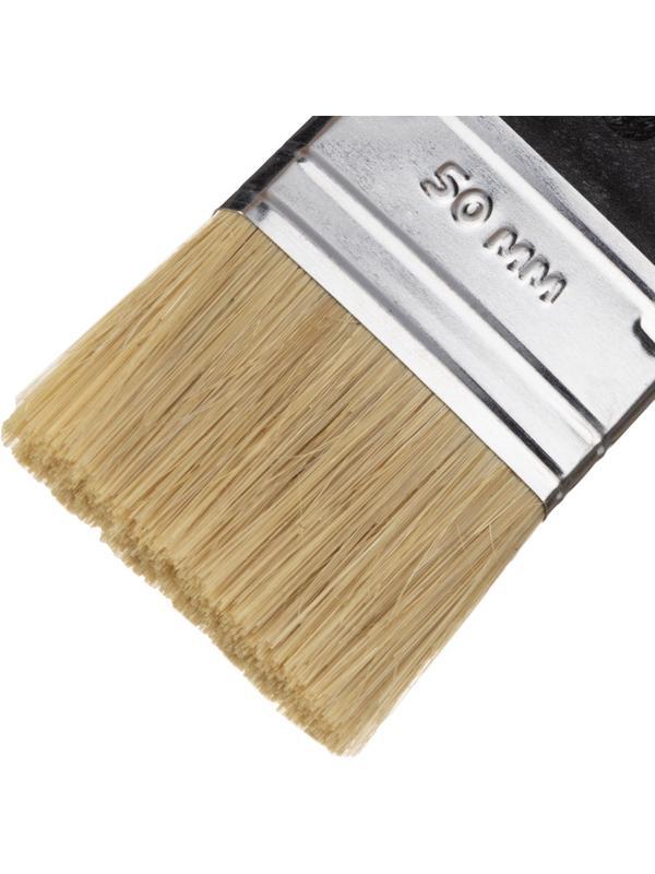 Кисть флейцевая Стандарт, 50x6, нат. щетина,пластик.ручка//Сибртех(82504)
