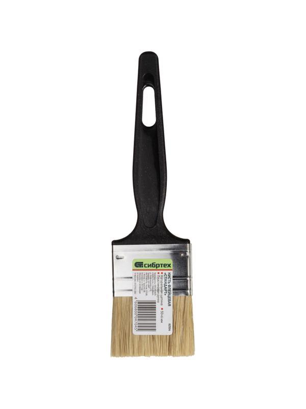 Кисть флейцевая Стандарт, 50x6, нат. щетина,пластик.ручка//Сибртех(82504)