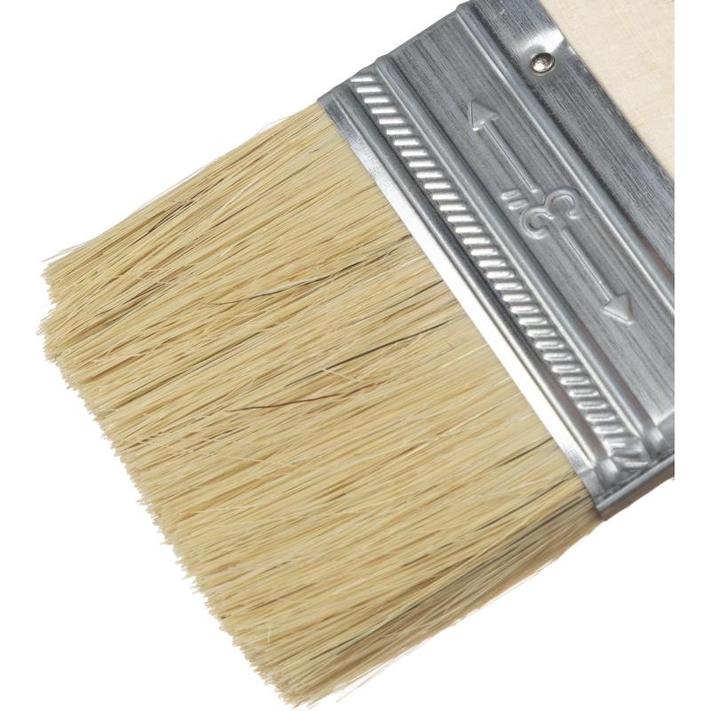 Кисть плоская 75 мм, натуральная щетина, деревянная ручка// Сибртех(82265)