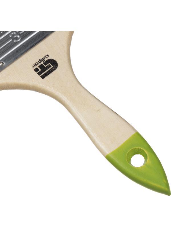 Кисть плоская 75 мм, натуральная щетина, деревянная ручка// Сибртех(82265)