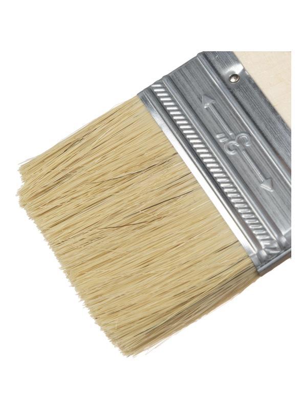 Кисть плоская 75 мм, натуральная щетина, деревянная ручка// Сибртех(82265)