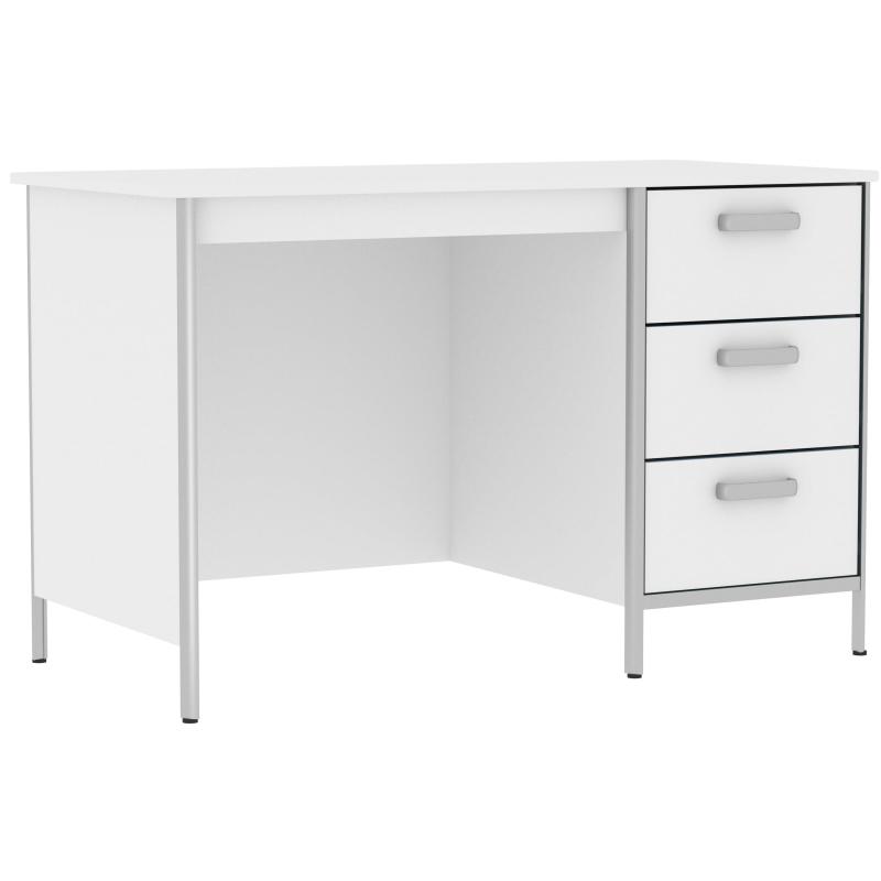 Стол MEG_медиц. д/врача тумба с 3ящ, карк.алюм ЛДСП СМВ (код МДА-301.14.02)