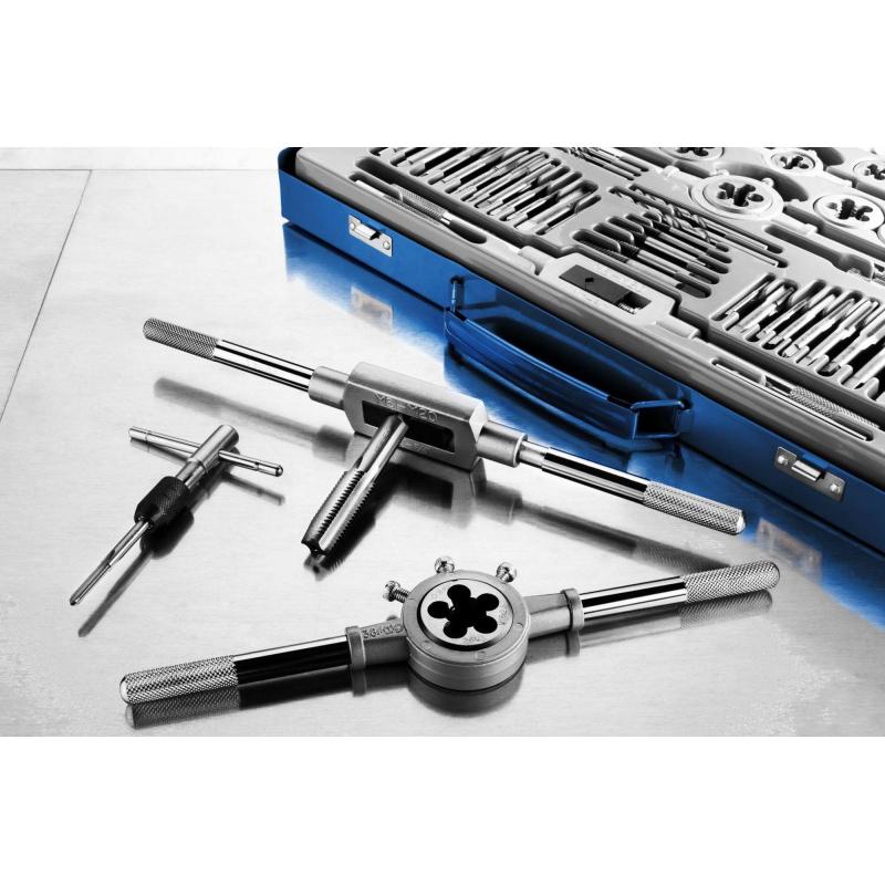 Набор метчиков и плашек ЗУБР 110 предметов, сталь Р6М5 (28110-H110)