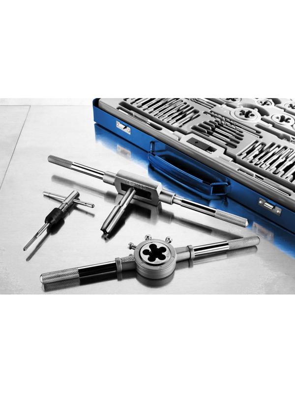 Набор метчиков и плашек ЗУБР 110 предметов, сталь Р6М5 (28110-H110)