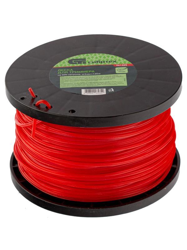 Леска для триммера звезда, на DIN катушке, 3,0 мм х 120 м Сибртех 961325