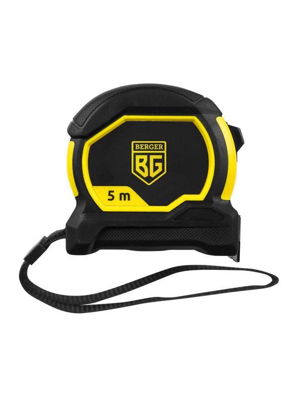 Рулетка ударопрочная 5мx25мм с магнитным зацепом BERGER BG1352