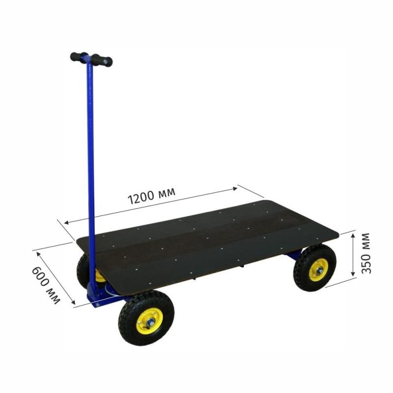 Тележка ТПО 0 600х1200 пневмоколеса