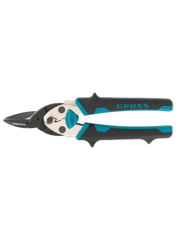Ножницы по металлу GROSS PIRANHA 190мм,прямой рез,СrM,двух рукоятки (78357)