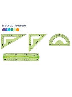 Набор чертежный Maped INCASSABLE FLEX:линейкf,угольник,трансп,ассорт,244069