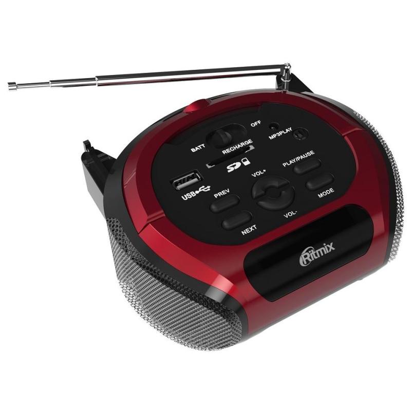 Магнитола Ritmix RBB-100BT Red