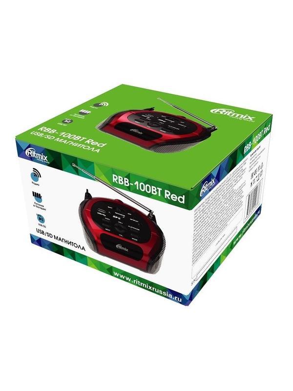 Магнитола Ritmix RBB-100BT Red