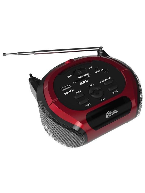 Магнитола Ritmix RBB-100BT Red