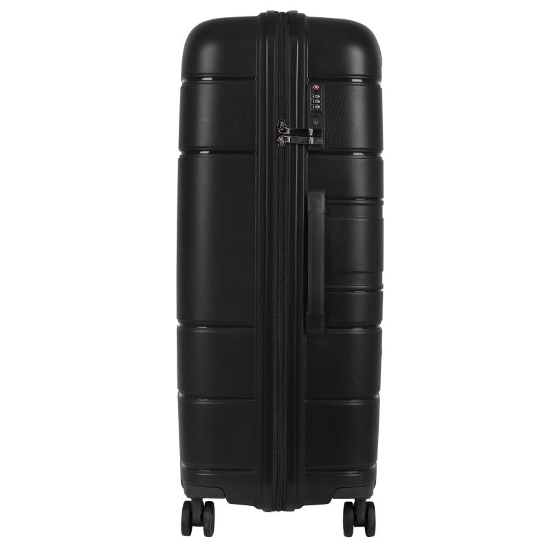 Чемодан 4-х колесный 100% полипропилен FABRETTI, черный, EN9520-28-2