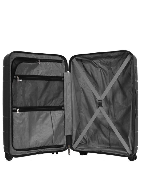 Чемодан 4-х колесный 100% полипропилен FABRETTI, черный, EN9520-28-2