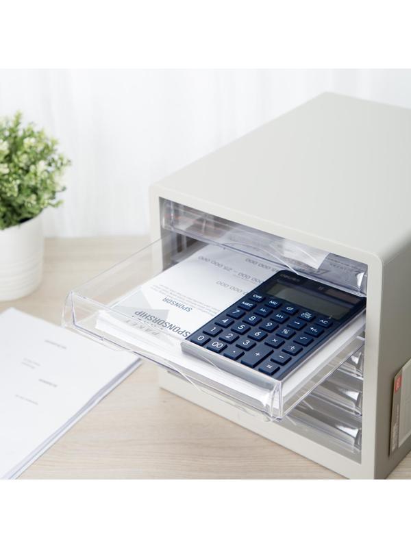 Бокс с выдвижными лотками Deli E9775, 5 выдвижн лотков серый