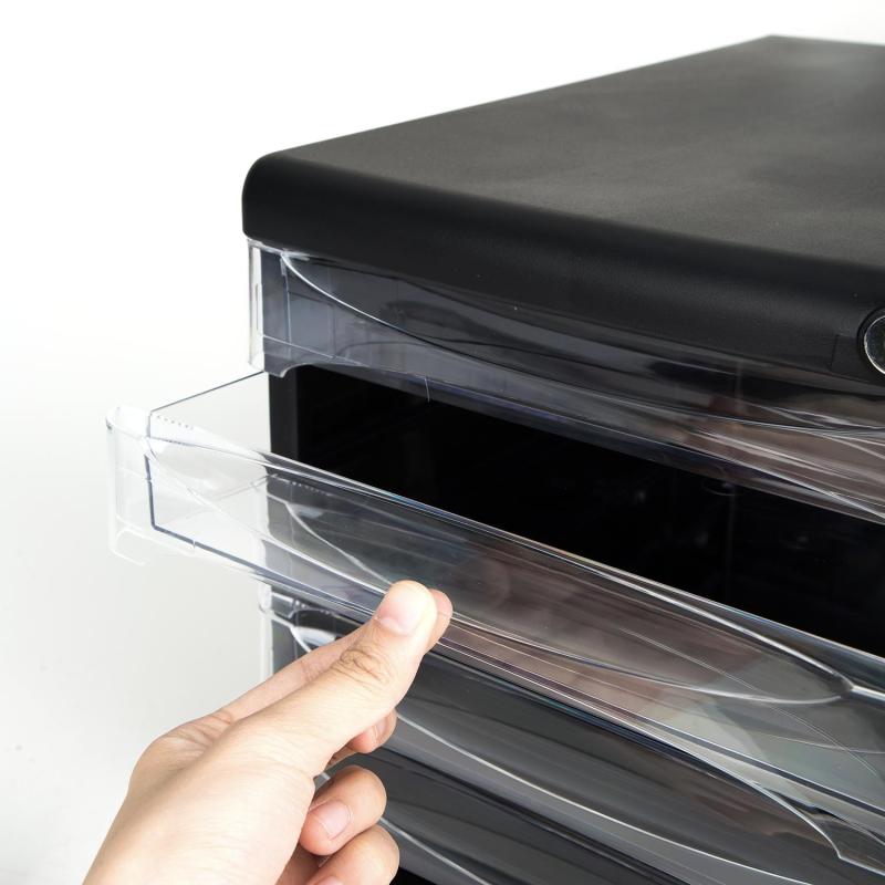 Бокс с выдвижными лотками Deli E9795Bl 5 выдвижн лотков с замком черный