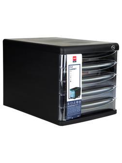 Бокс с выдвижными лотками Deli E9795Bl 5 выдвижн лотков с замком черный