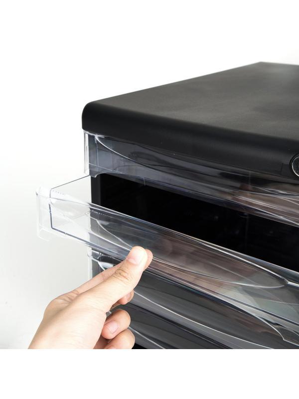 Бокс с выдвижными лотками Deli E9795Bl 5 выдвижн лотков с замком черный