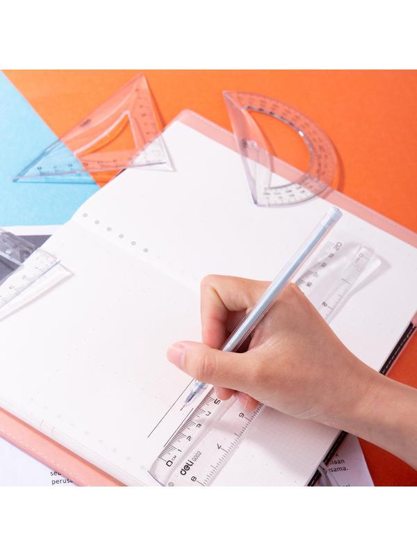 Набор чертежный Deli EG00412 средн:лин 20см,угольн 11 и8см,трансп12см,прозр