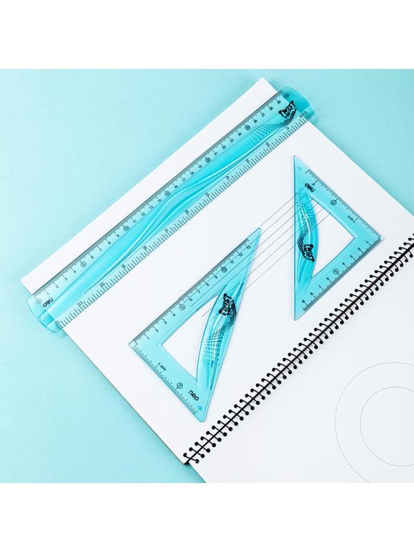 Набор чертежный Deli EH23 больш:лин 30см,угольн 13 и9см,трансп10см,гибк,асс
