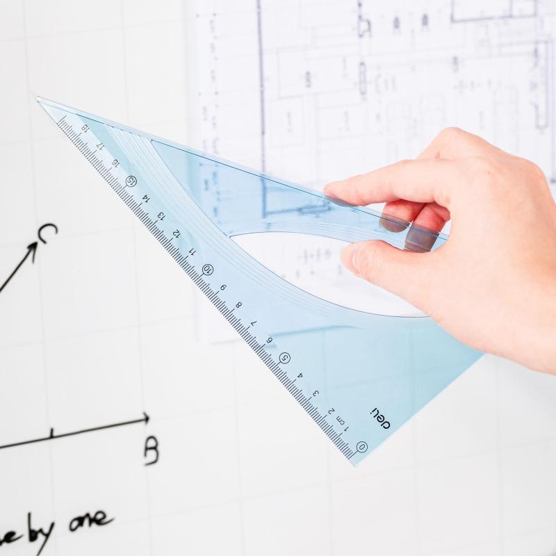 Набор чертежный Deli EH13 большой:лин 30см,угольн 19и13см,трансп 12см,голуб
