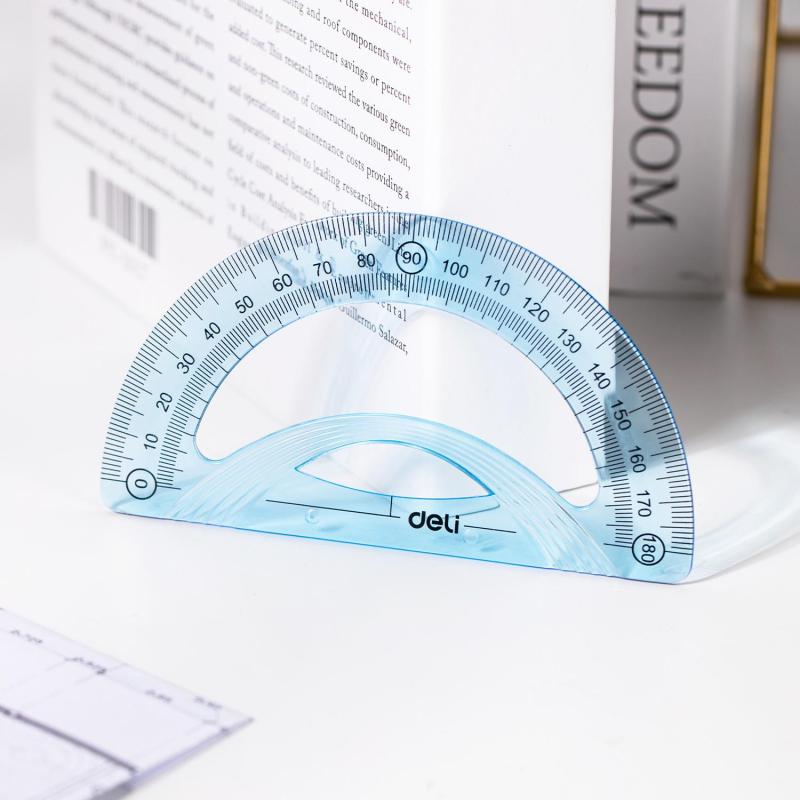 Набор чертежный Deli EH13 большой:лин 30см,угольн 19и13см,трансп 12см,голуб