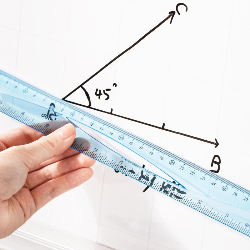 Набор чертежный Deli EH13 большой:лин 30см,угольн 19и13см,трансп 12см,голуб