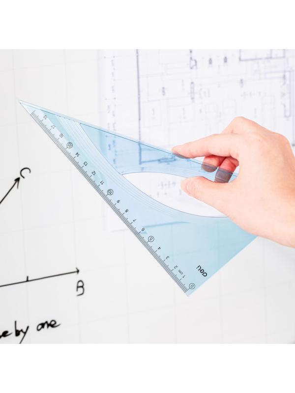 Набор чертежный Deli EH13 большой:лин 30см,угольн 19и13см,трансп 12см,голуб
