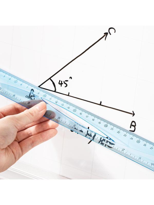 Набор чертежный Deli EH13 большой:лин 30см,угольн 19и13см,трансп 12см,голуб
