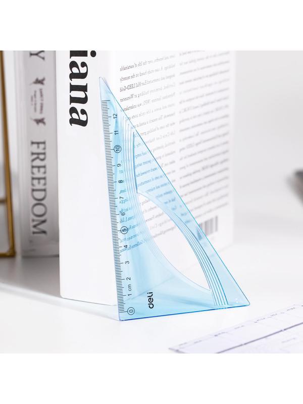 Набор чертежный Deli EH12 средний:лин 20см,угольн 13 и9см,трансп 12см,голуб