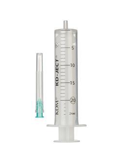 Шприц 2-комп. однораз. 20мл LS 21G(0,8x40) прил. 50шт/уп KD-Ject