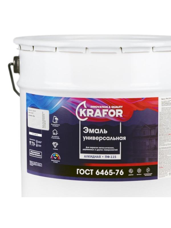 Эмаль ПФ-115 универсальная , алкидная, Krafor, 20 кг, желтая №1