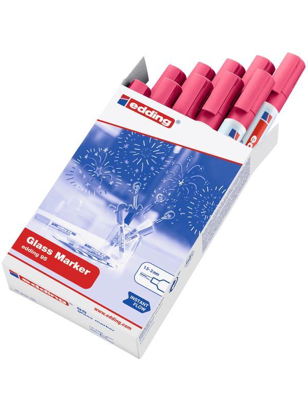 Маркер для стеклянных досок EDDING E-95/009 розовый 1,5-3мм круг.наконечник