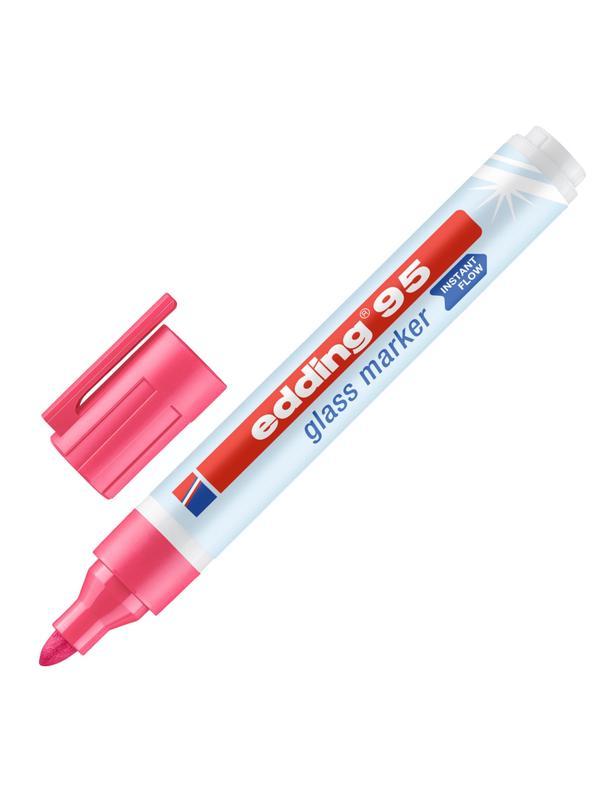 Маркер для стеклянных досок EDDING E-95/009 розовый 1,5-3мм круг.наконечник