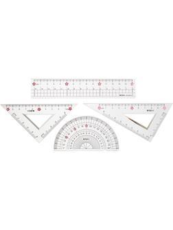 Набор чертежный M&G Sakura Rain (линейка, транспортир, 2 треугольника)