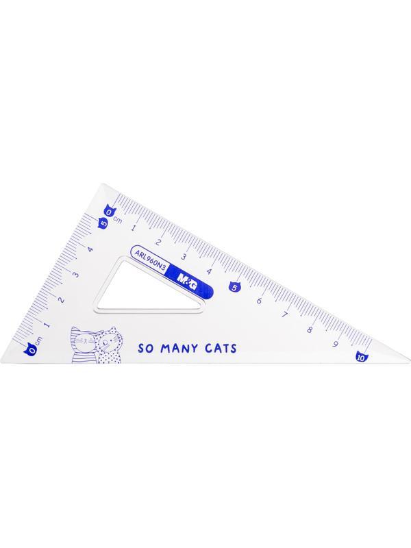 Набор чертежный M&G So Many Cats (линейка, транспортир, 2 треугольн), в асс
