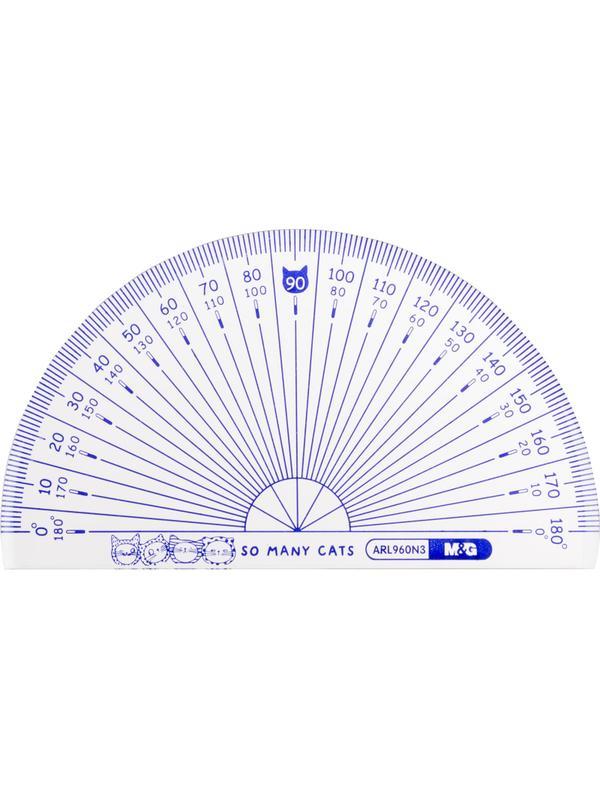 Набор чертежный M&G So Many Cats (линейка, транспортир, 2 треугольн), в асс