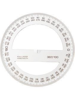 Транспортир 360/100 прозрачн.пластик 746278 пакет с подв 074627800000