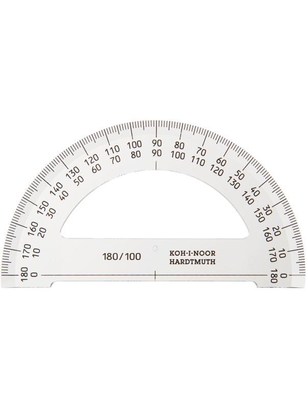 Транспортир 180/100, прозрачн.пластик, 746168, пакет с подв 074616800000RU