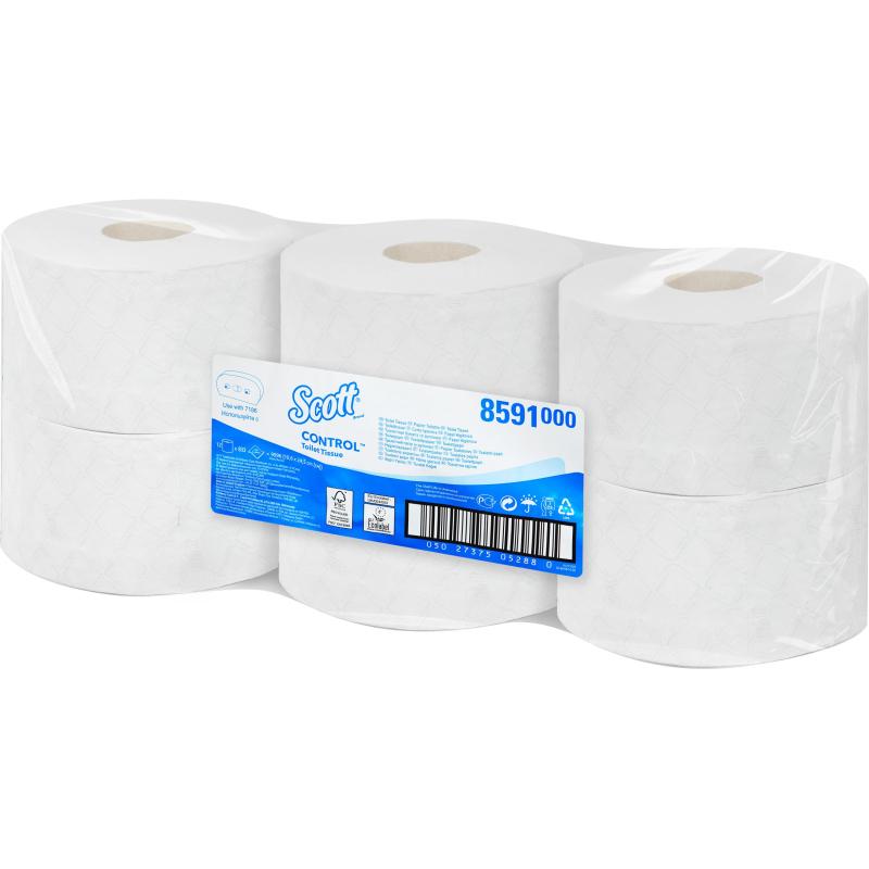 Бумага туалетная KK Scott Control белая 2сл 204м 12 рул/уп 8591