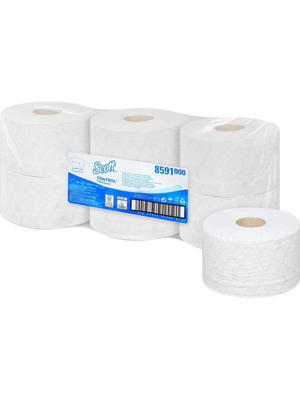 Бумага туалетная KK Scott Control белая 2сл 204м 12 рул/уп 8591