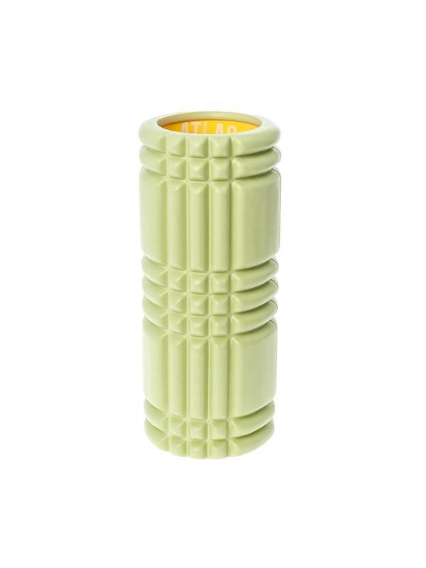 Ролик массажный для йоги и фитнеса ATLAS, EVA+PVC,33х14 см, оливково-желтый